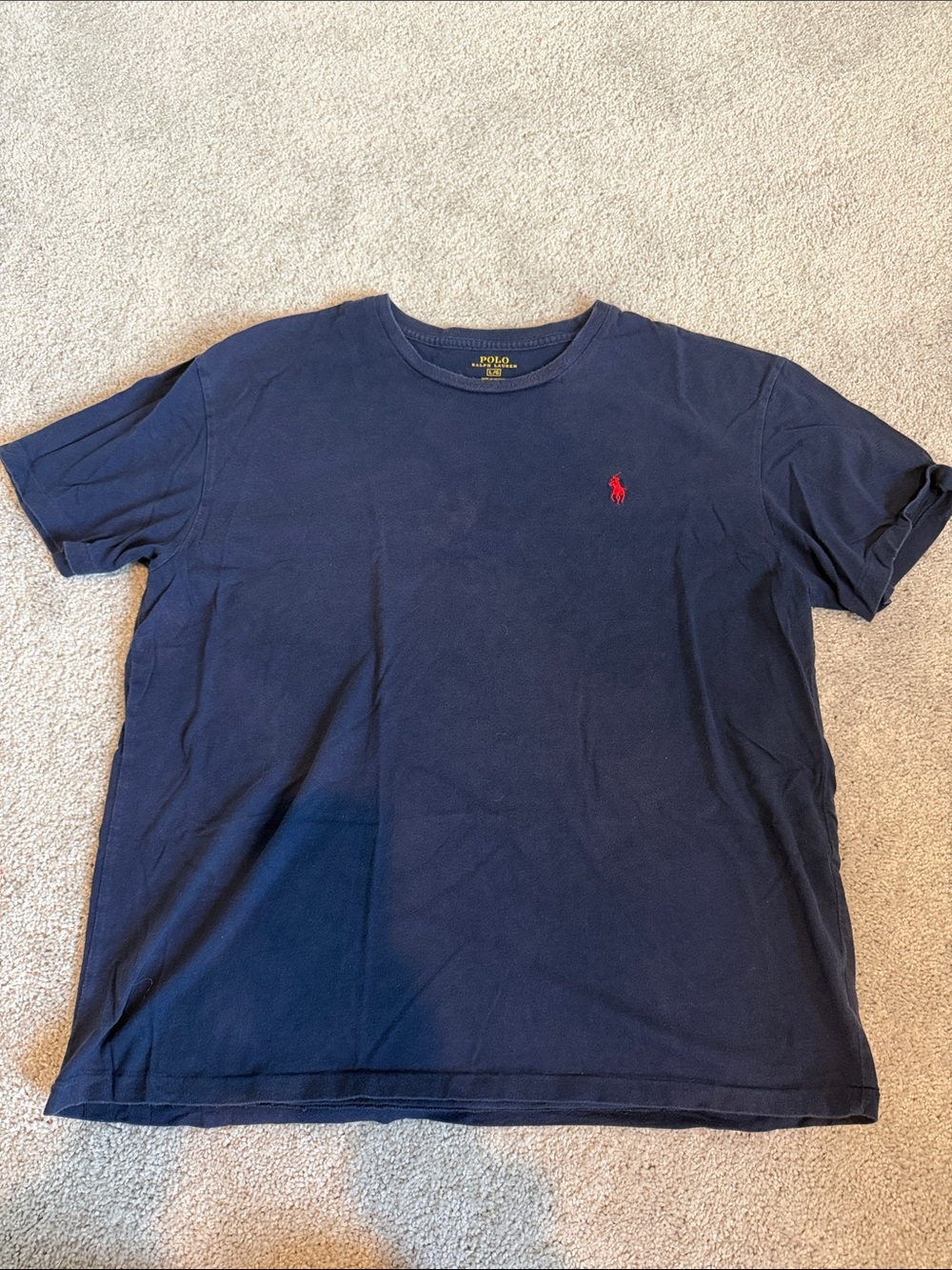Polo by Ralph Lauren Navy Short Sleeve Crew Tee with Red Pony